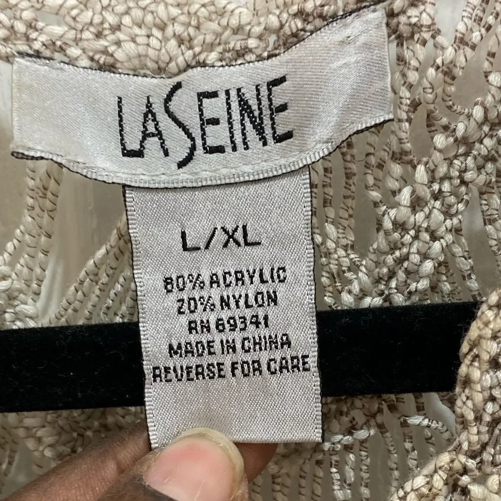 LaSeine knit crocheted sleeveless pullover sweater coverup, large/x large - Picture 11 of 11